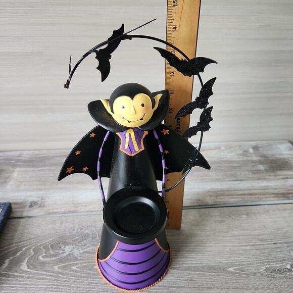 Partylite Count Batcula Tealight Candle Holder Halloween Vampire Dracula Bats - Picture 9 of 16